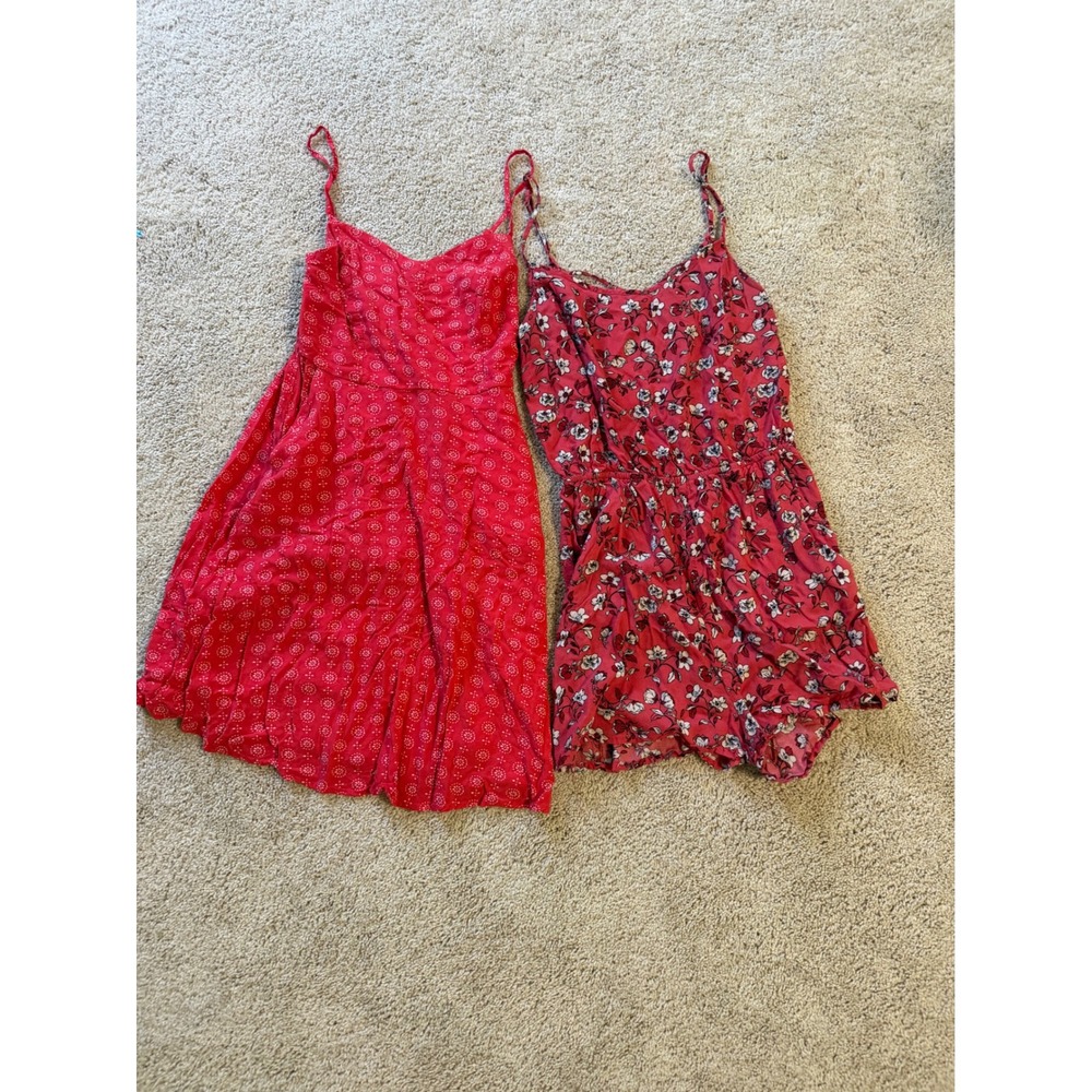 Heritage 1981 Red Geometric Dress XS and H&M Divided Floral Romper Size 6 Bundle